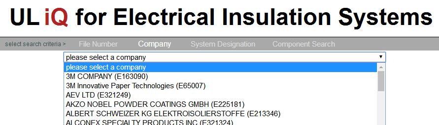 Electrical Insulation System Database 绝缘系统查询 Electrical Insulation System Database 绝缘系统查询